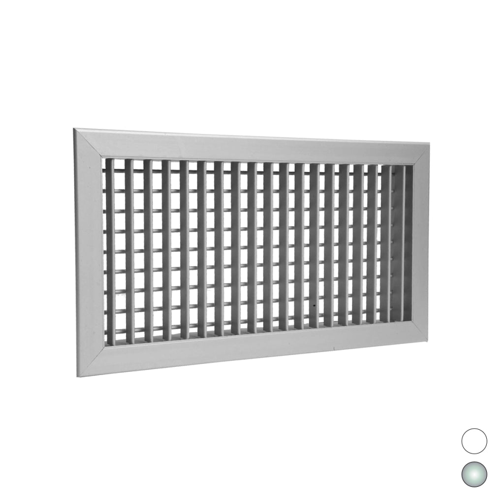BOCCHETTA DI MANDATA AD ALETTE ORIENTABILI- All. anodizzato mm  400 x 200- BROF- pezzi 1