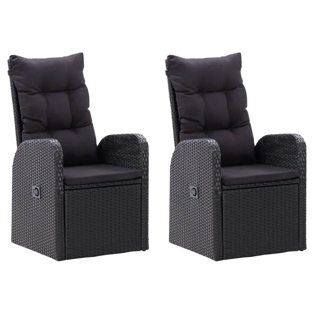 Set da Pranzo da Giardino 7 pz con Cuscini Nero 3099495