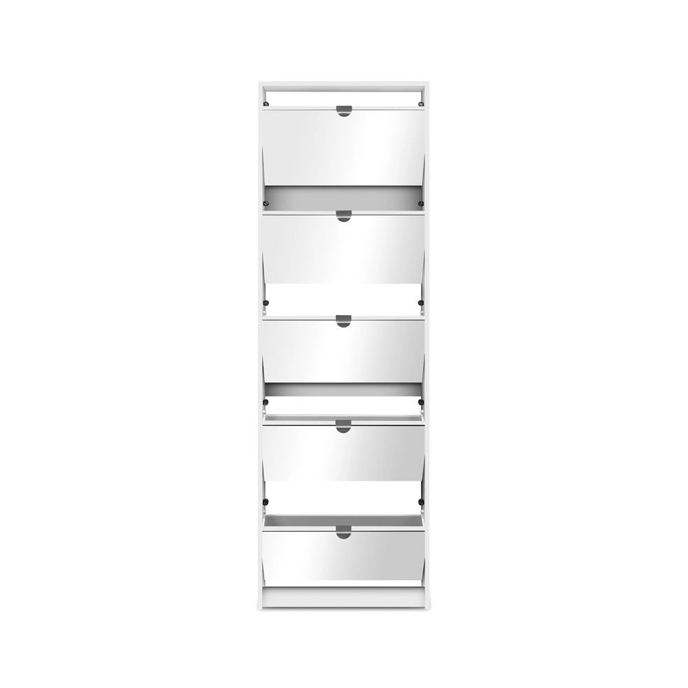 Scarpiera specchio Koblenz 5 ante ribalta colore bianco