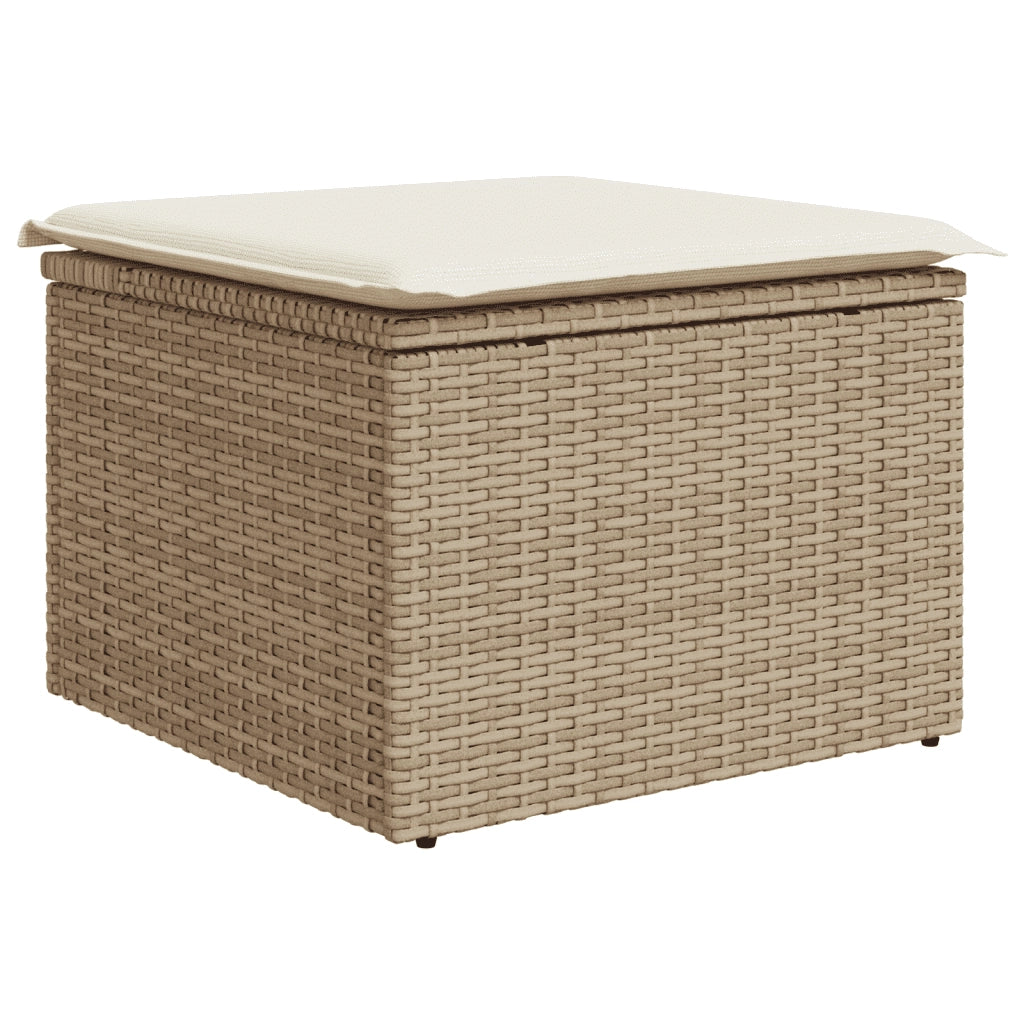 Set Divani da Giardino 7 pz con Cuscini Beige in Polyrattan 3255265