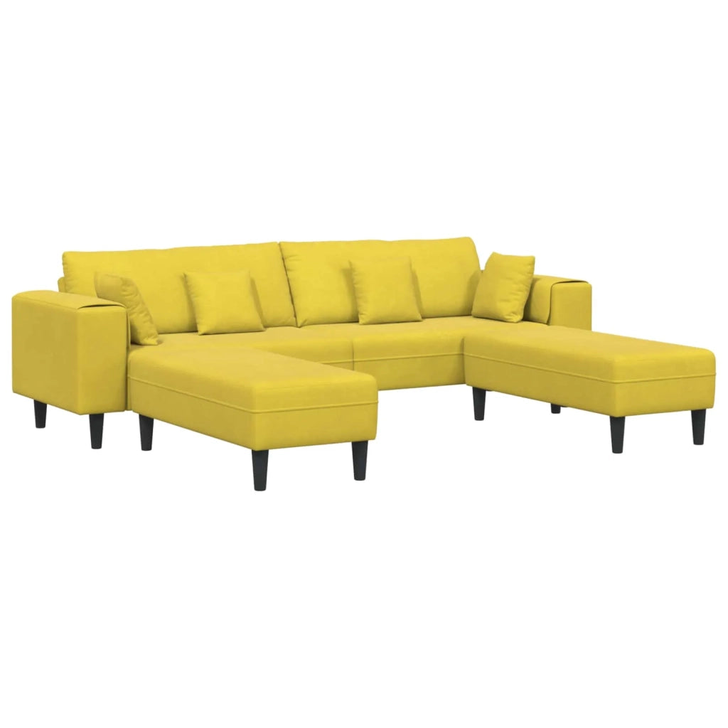 Divano 3 pcs Giallo 250 x 188 x 76 cm Velluto 3335178