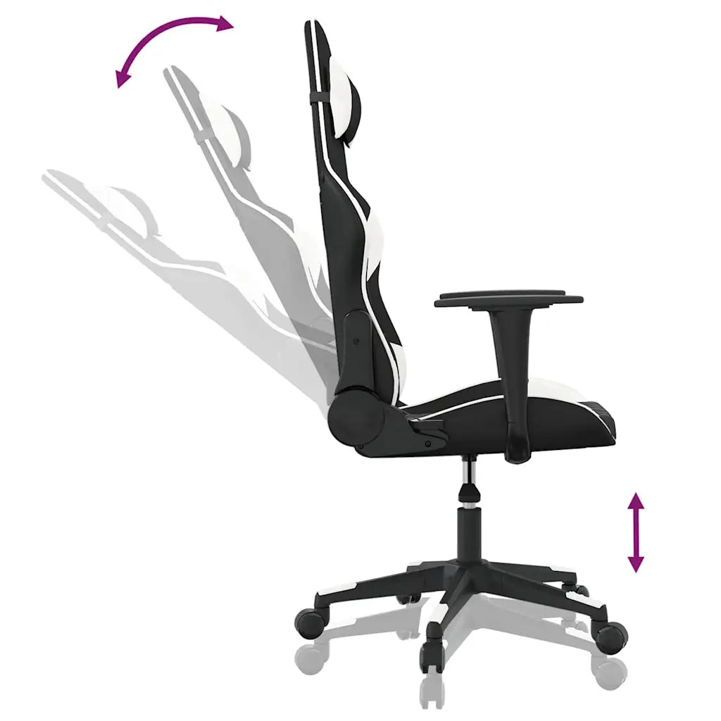 Sedia da Gaming Nero e Bianco in Similpelle 3143758