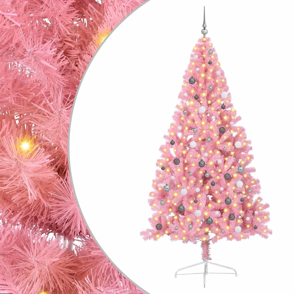 Albero di Natale artificiale con luci integrate Rosa 240 cm PVC 3397101