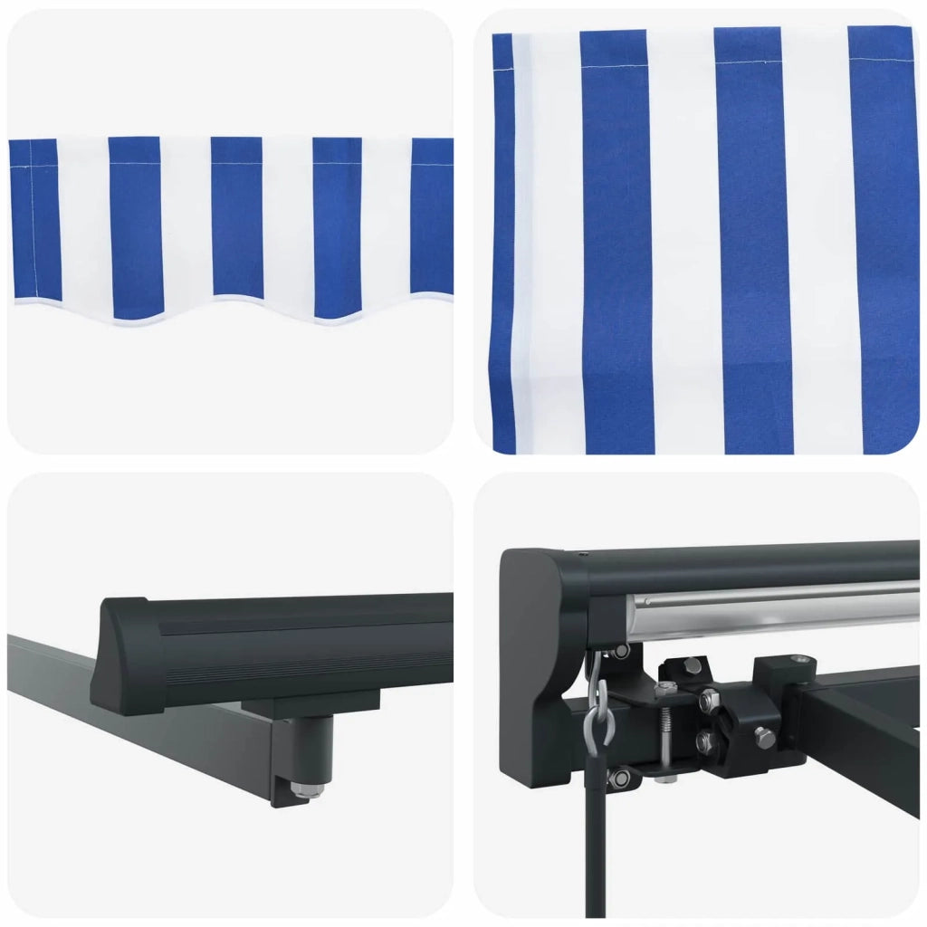 Tenda retrattile manuale Blu e Bianco 4 × 3,5 m 3420439