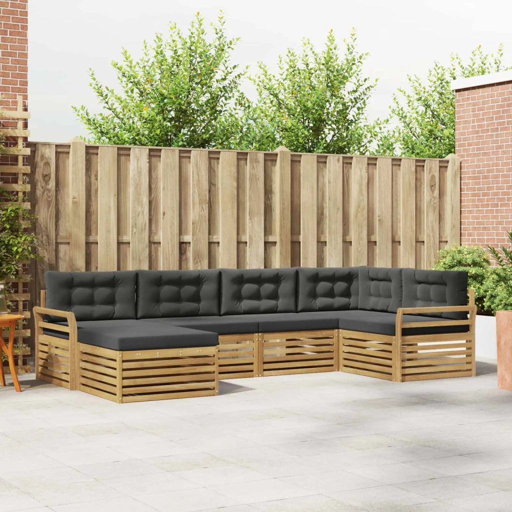 Set di divani da esterno 6 pz Bianco e Antracite Poliestere 3390767