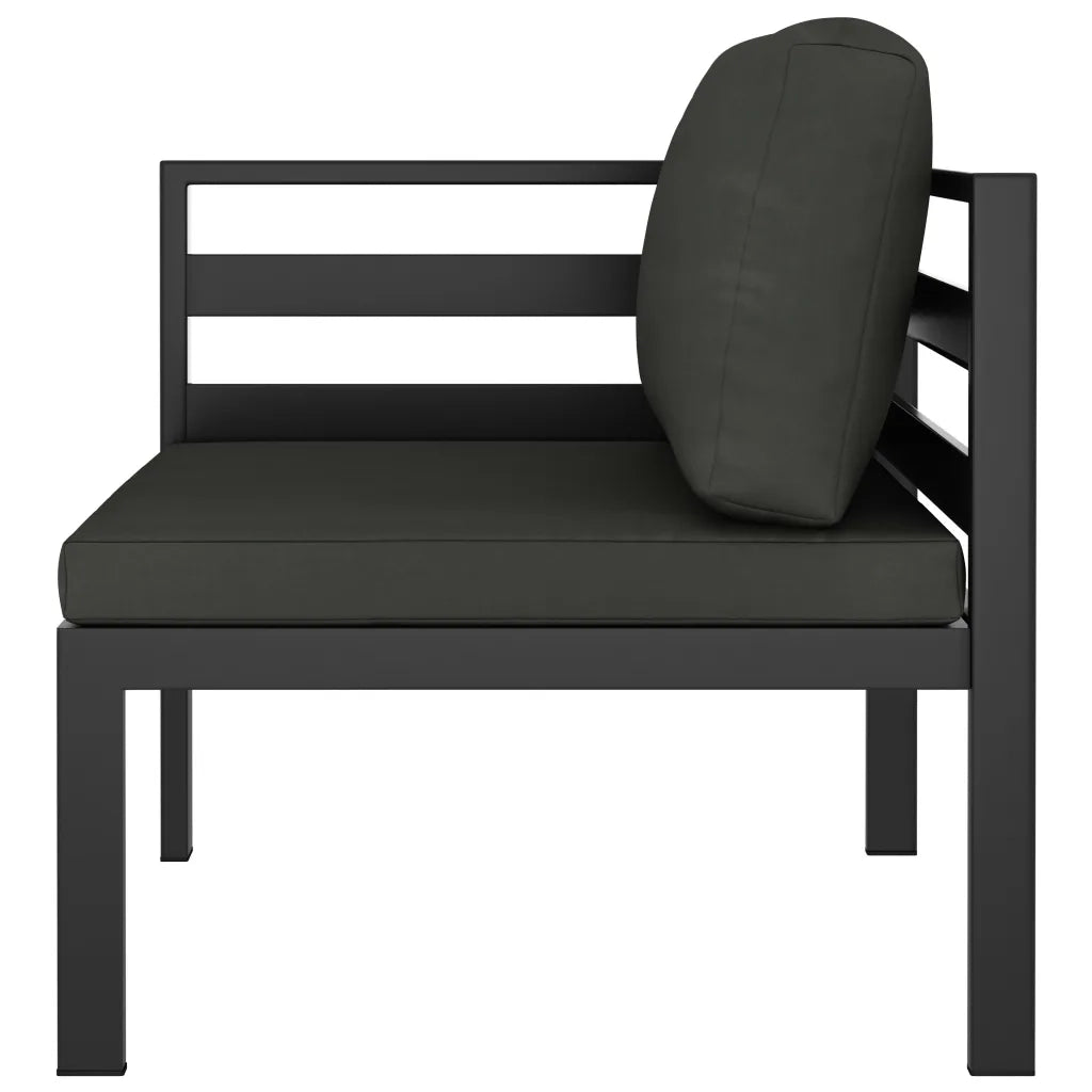 Set Divani da Giardino 5 pz con Cuscini in Alluminio Antracite 49232