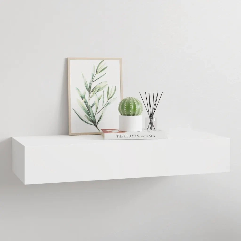 Scaffale con Cassetti da Parete Bianco 60x23,5x10 cm in MDF 330255