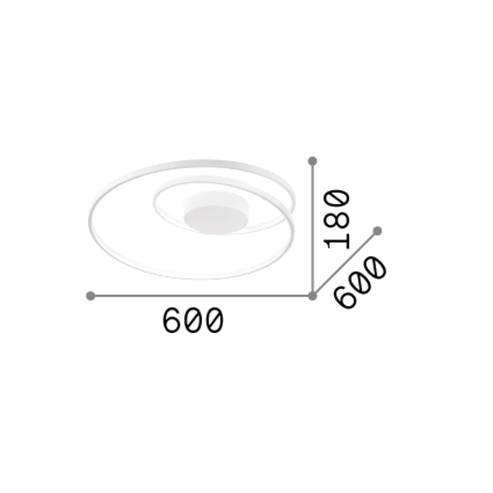 Plafoniera Moderna Dali Oz Metallo Bianco Led 48W 3000K Luce Calda