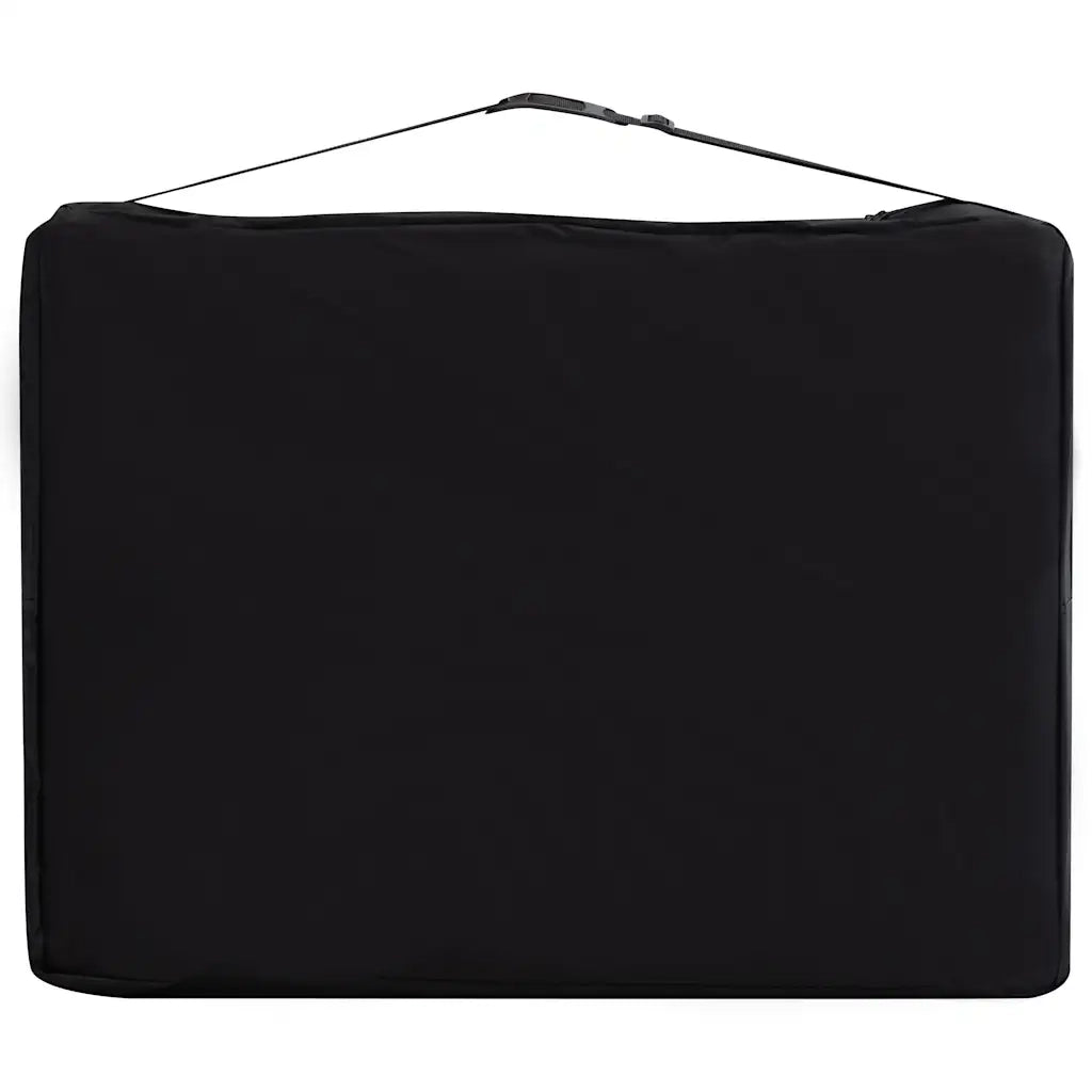 Lettino Massaggio Pieghevole 2 Zone in Alluminio Nero e Beige 110229