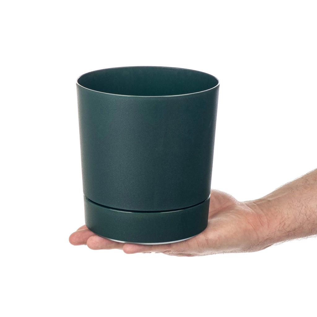 Vaso da fiori KADAX con supporto, rotondo, in plastica, 14,5 cm