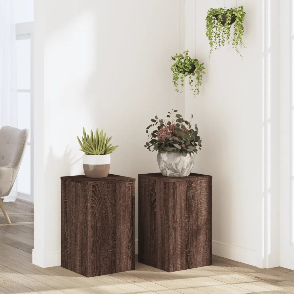 Supporti per Piante 2 pz Marrone 30x30x50 cm Legno Multistrato 852921
