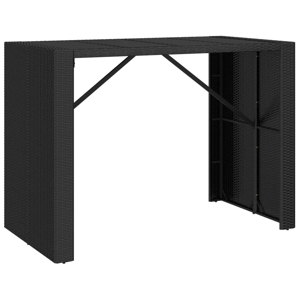 Set Bar da Giardino 7 pz con Cuscini in Polyrattan Nero 3187621