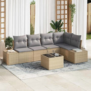 Set Divano da Giardino Beige e Grigio Chiaro polyrattan 3355739