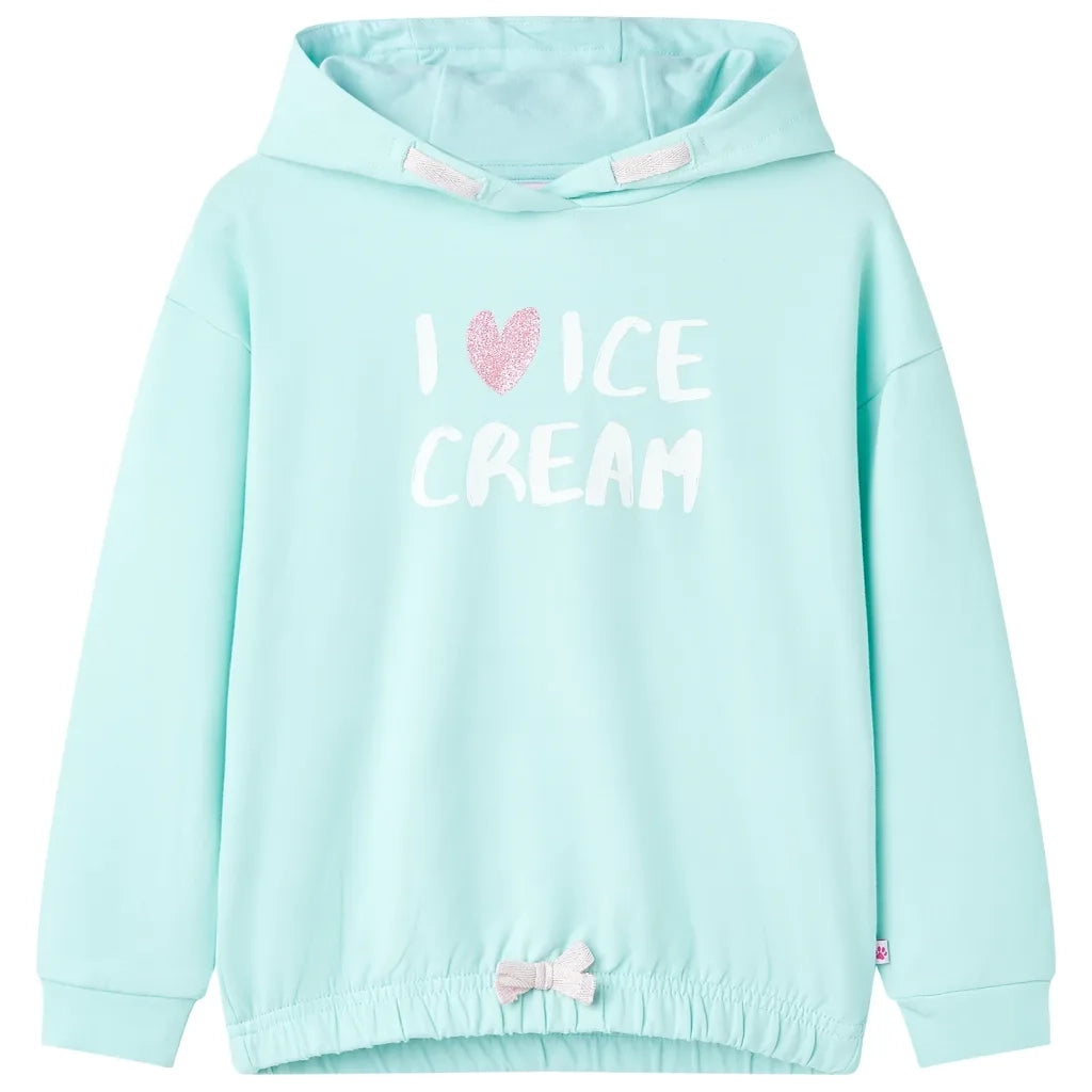 Felpa con Cappuccio da Bambina Acqua Chiaro 104 11425