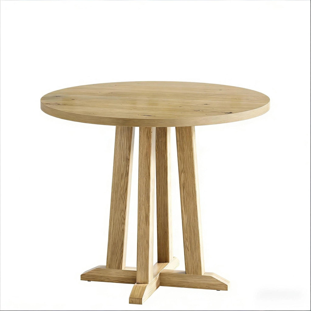 TAVOLO da pranzo rotondo 80 cm in legno marrone