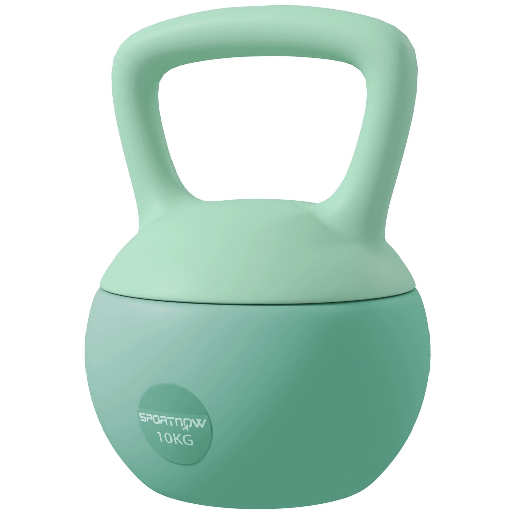 Kettlebell 10 kg ¨C Xylo ¨C Riempimento sabbia metallica, impugnatura antiscivolo, verde, 21x21x30 cm