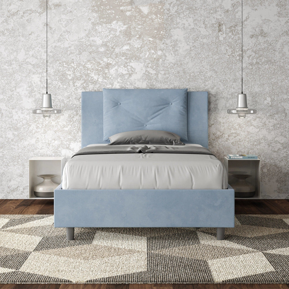 Letto 1 Piazza e Mezzo 110x190 cm Senza Rete Appia Azzurro