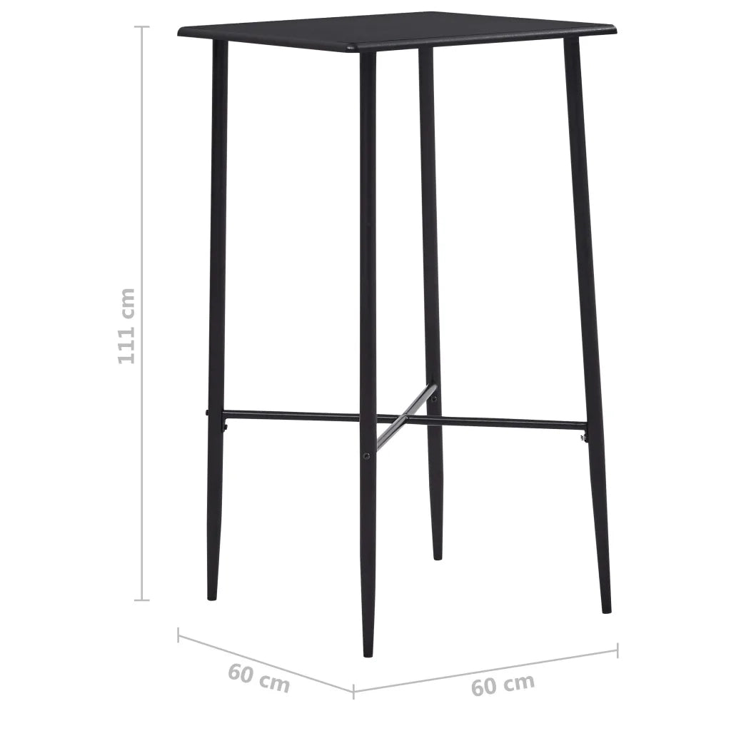 Tavolo da Bar Nero 60x60x111 cm in MDF 281549