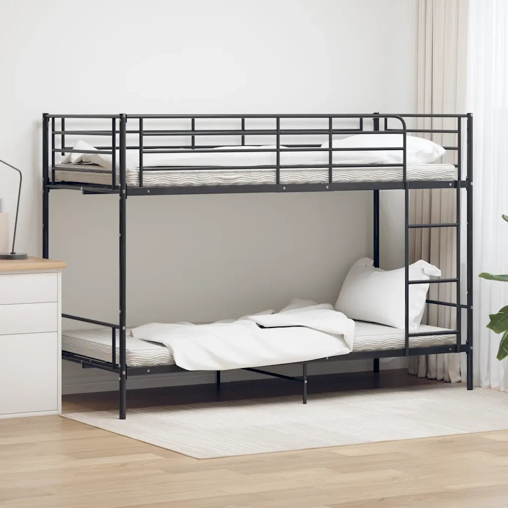 Letto a Castello Nero in Metallo 90x200 cm 287910