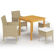 Set Mobili da Pranzo per Giardino 5 pz Beige 3067685