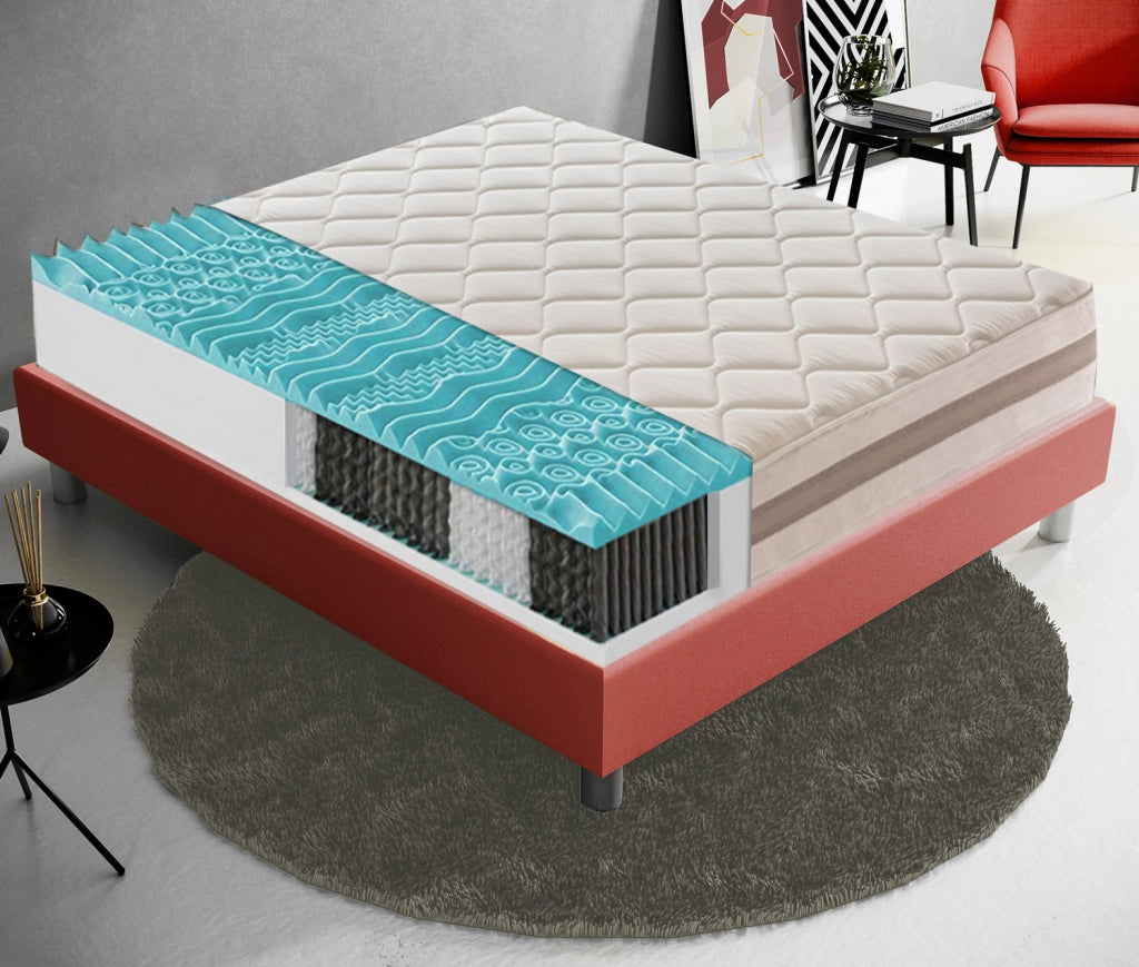 Materasso Singolo 80x200 900 Molle insacchettate e memory foam 9 Zone differenziate Altezza 22 cm