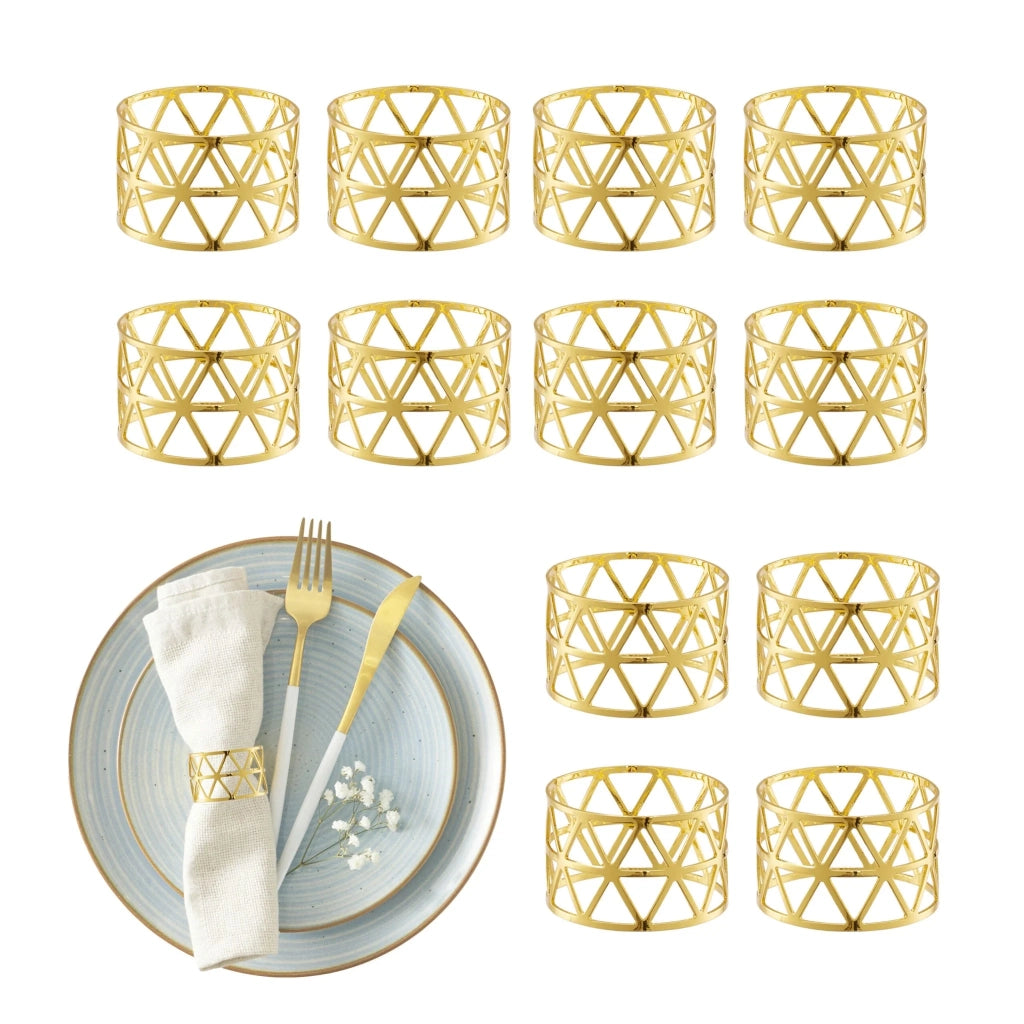 Set di 12 portatovaglioli da tavola design elegante matrimonio compleanno 3 x 4,5 cm in metallo argentato 13_0014433