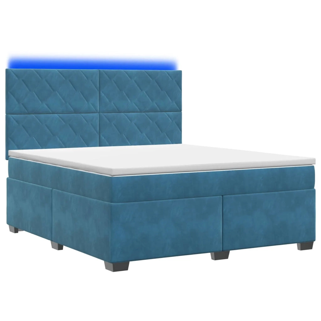 Letto box spring con materasso Blu 140 x 200 cm Velluto 3455130