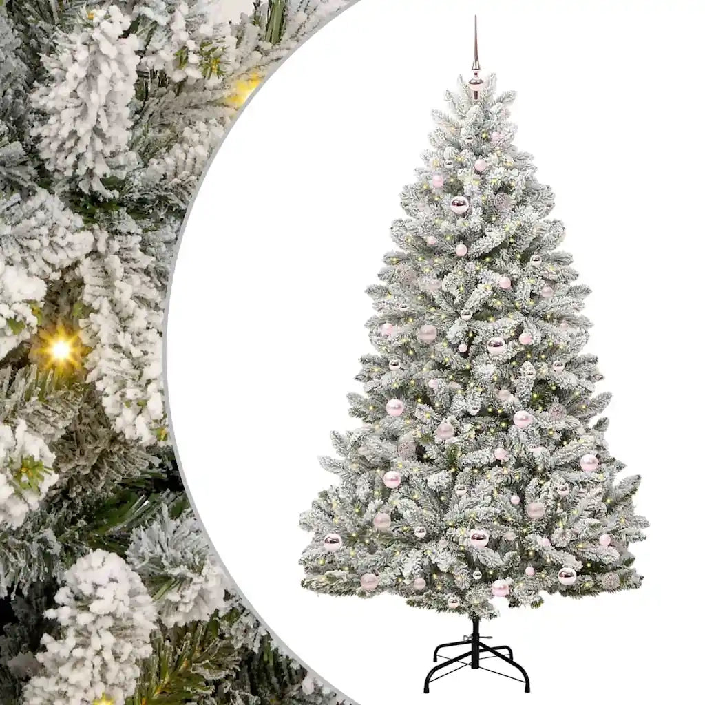Albero di Natale artificiale con 300 LED Verde e Bianco 210 cm