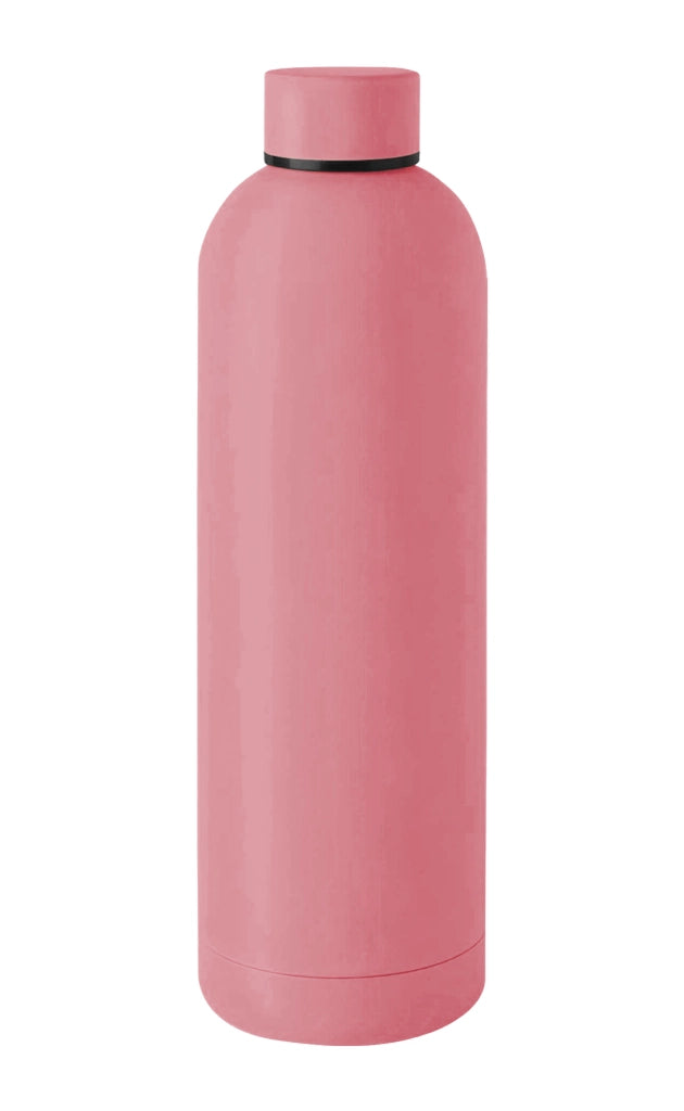 Borraccia Termica 1 Litro Bottiglia Acciaio Inox Inossidabile Doppio Strato 1000 Ml Tappo Antigoccia Doppia Camera Bevande Calde Fredde Termos Sistema Sottovuoto Rivestimento Soft Touch  - Rosa
