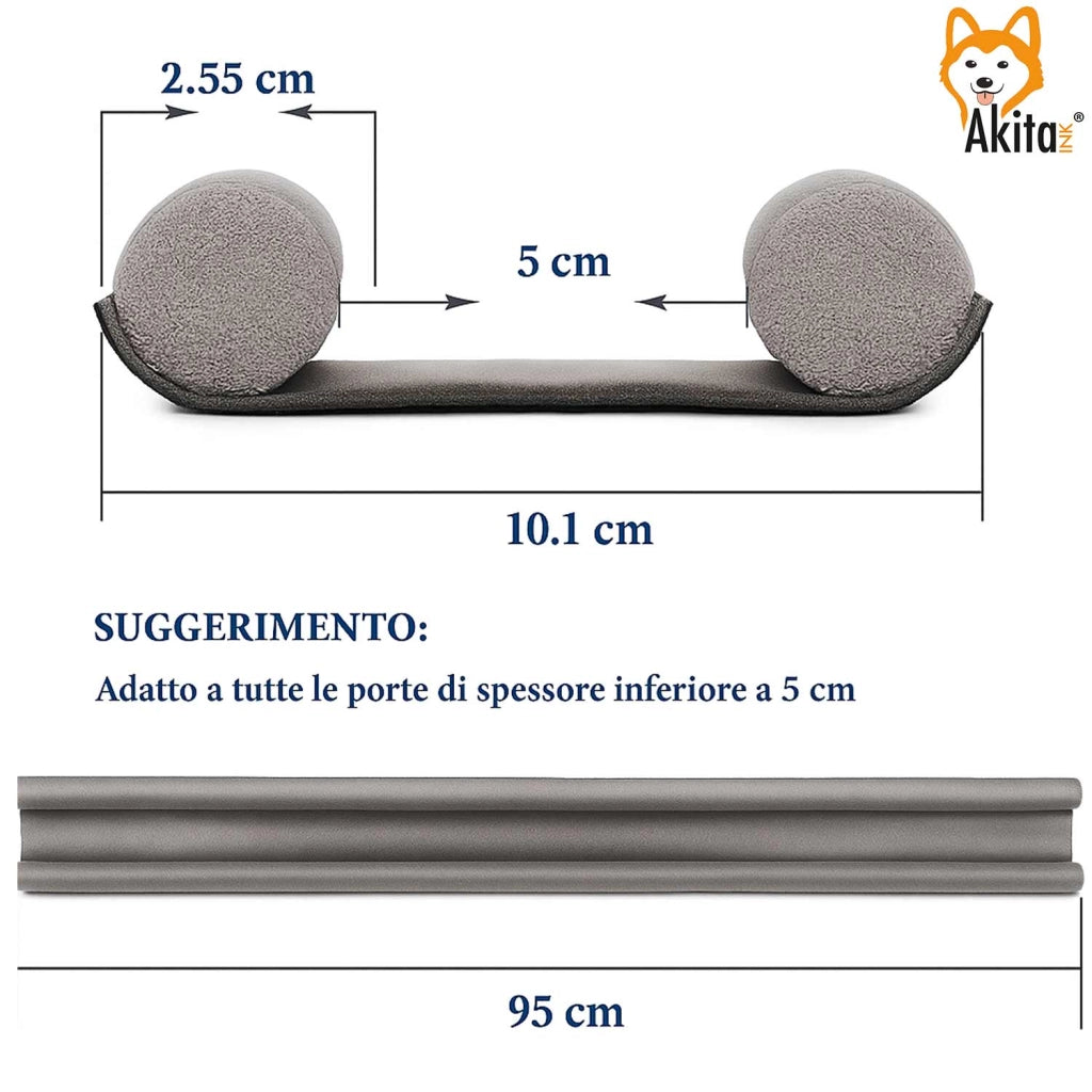 Akitaink Paraspifferi Sottoporta 95cm Set 2 Pezzi Isolanti