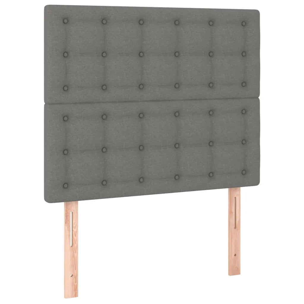 Testiera | Testata Grigio Scuro 90x5x118/128 cm Tessuto