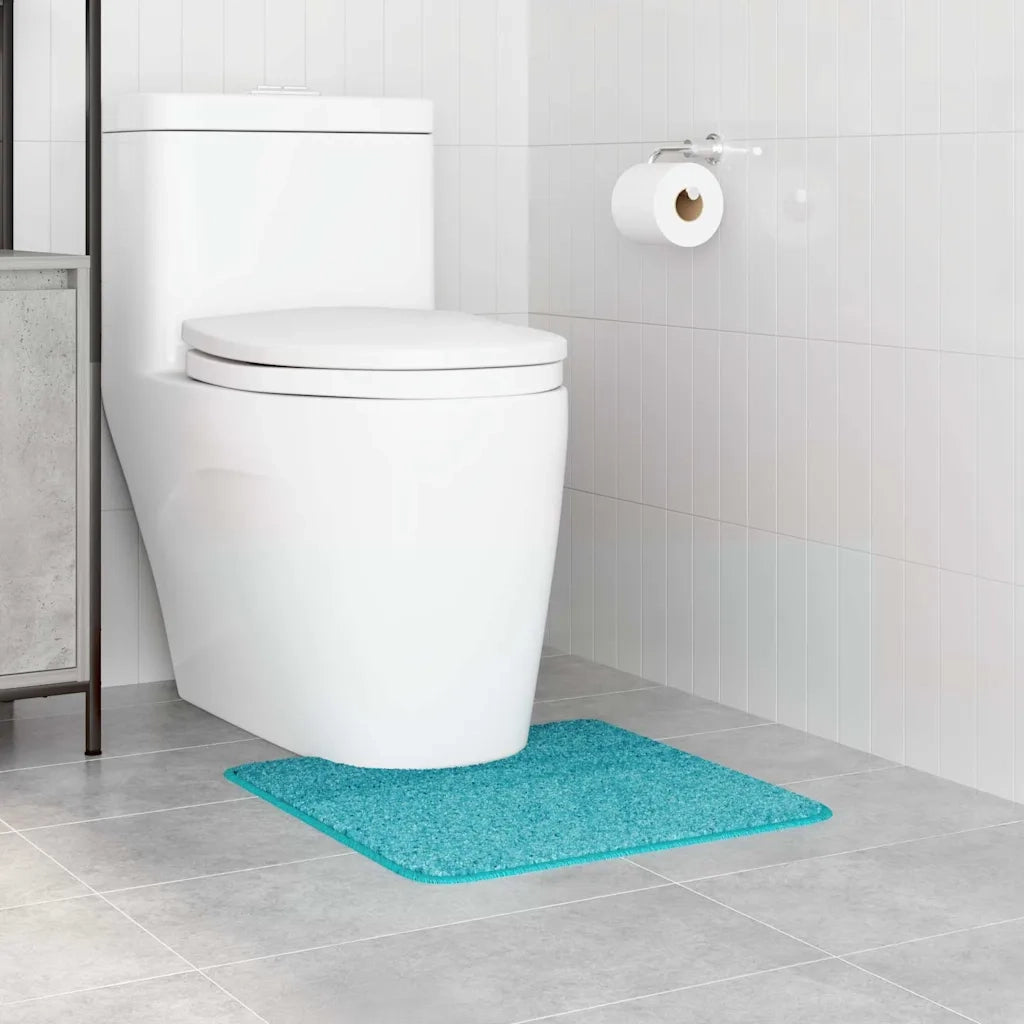 Tappeto Antiscivolo per Bagno con Taglio per Toilette Turchese 4019820