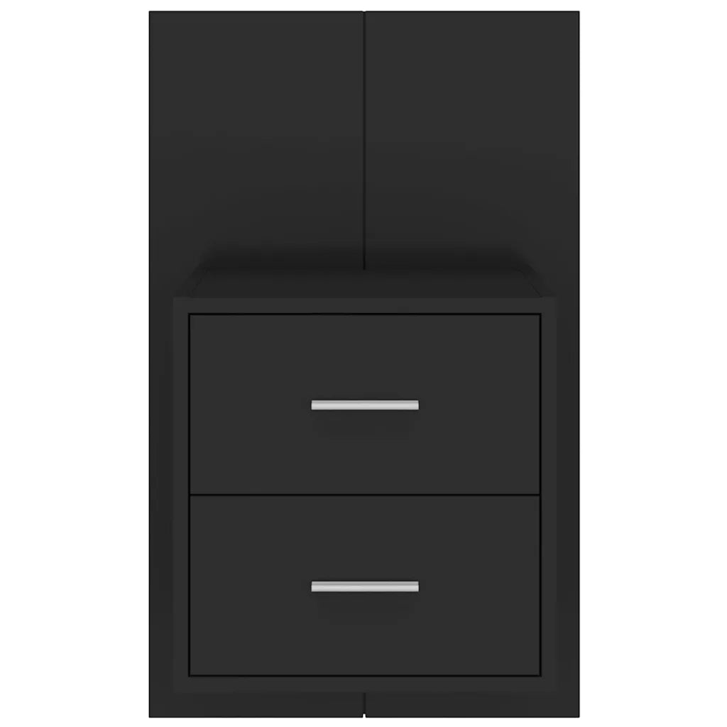 Comodino a Parete Nero 810991