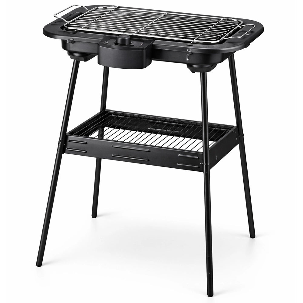 Barbecue Elettrico 2in1 Grill da Tavolo e da Terra con Supporto BBQ 2000W
