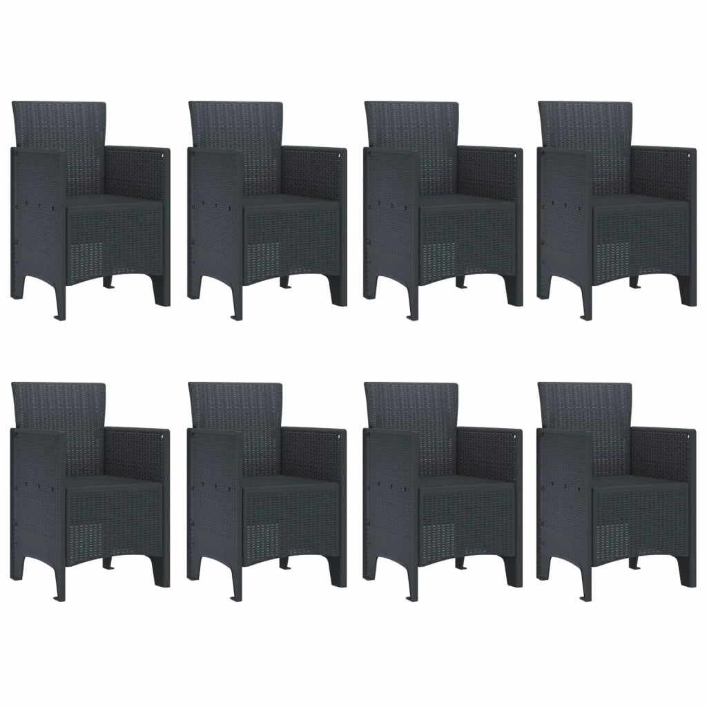 Set da Pranzo per Giardino 9 pcs Antracite Polipropilene 3378732