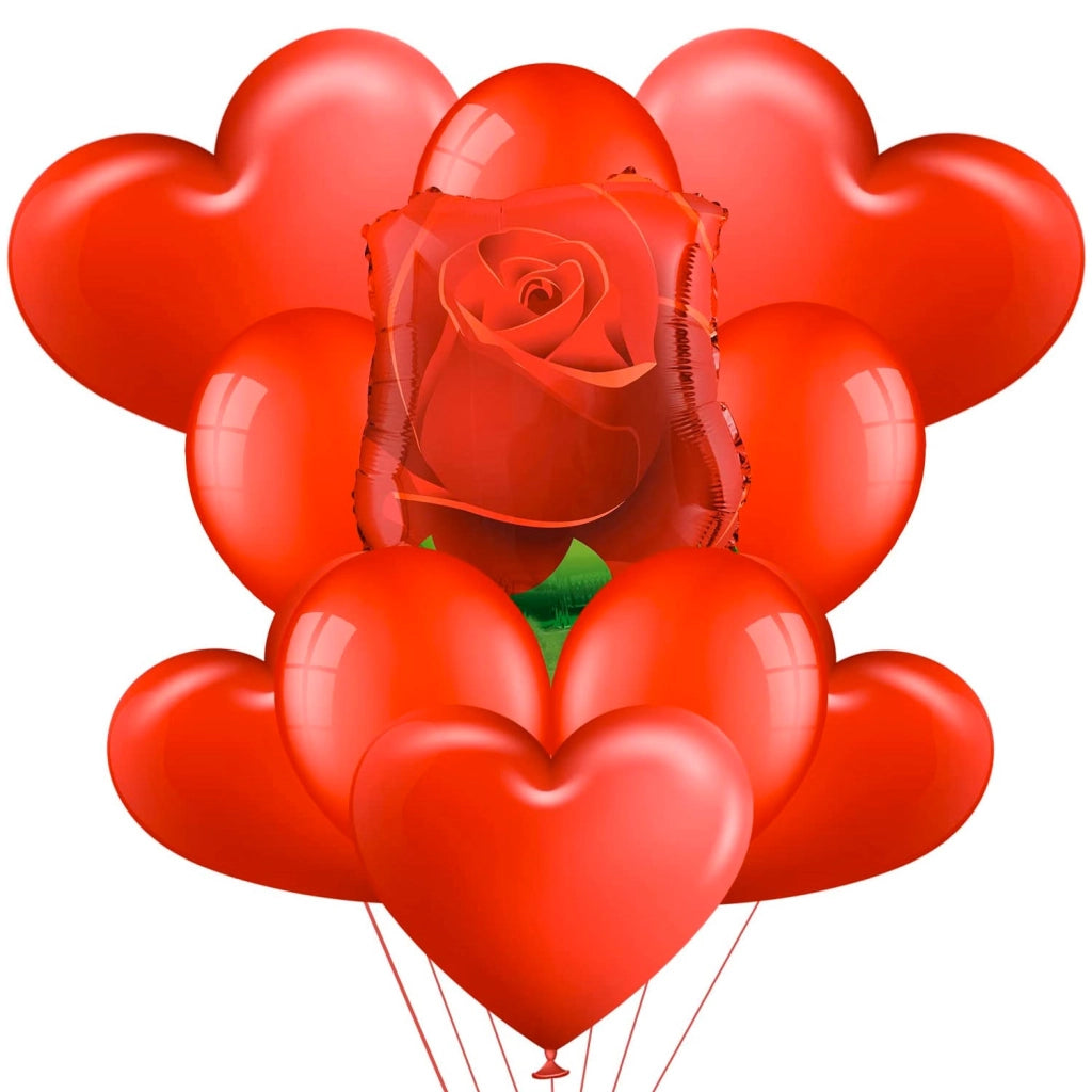 Nonsoloinformatica Kit Bouquet Palloncini con Rosa Rossa XXL Romantico