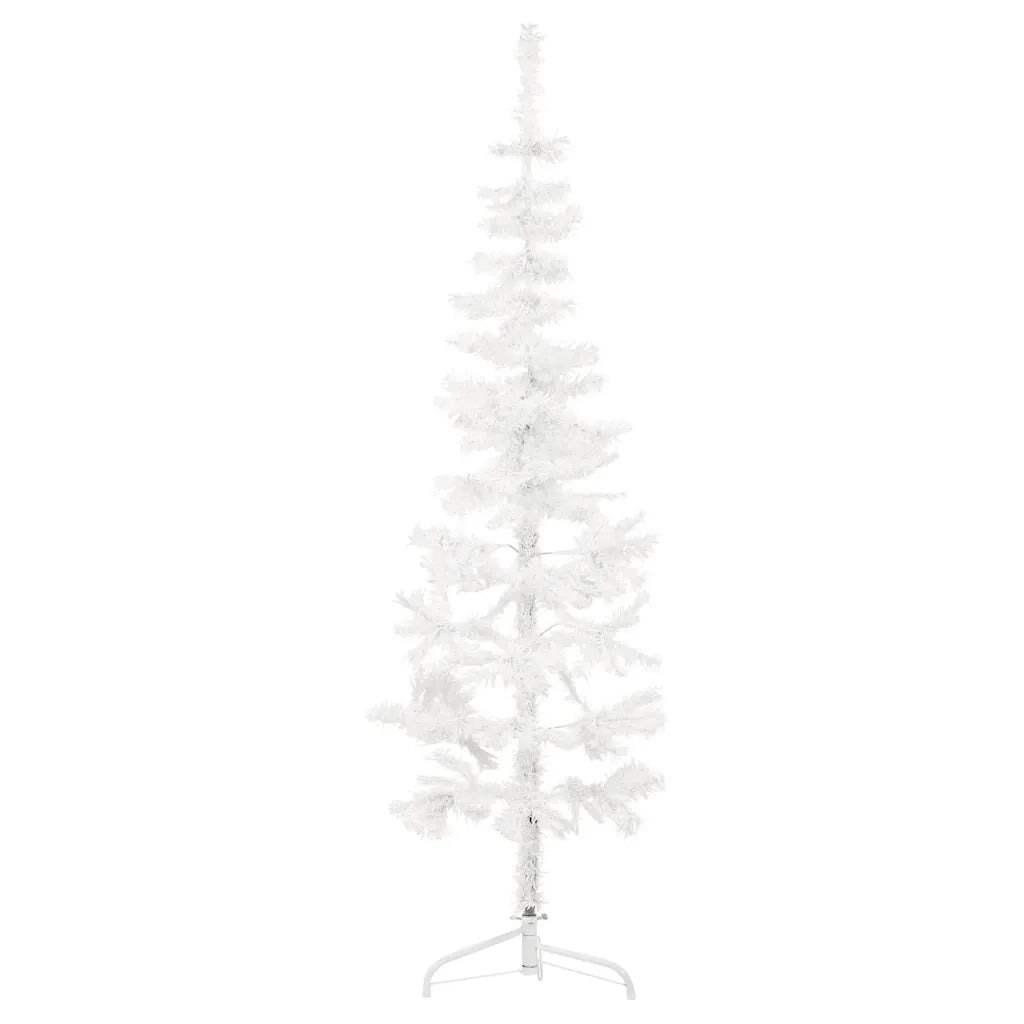 Albero Natale Artificiale Sottile a Metà Supporto Bianco 120 cm 344564