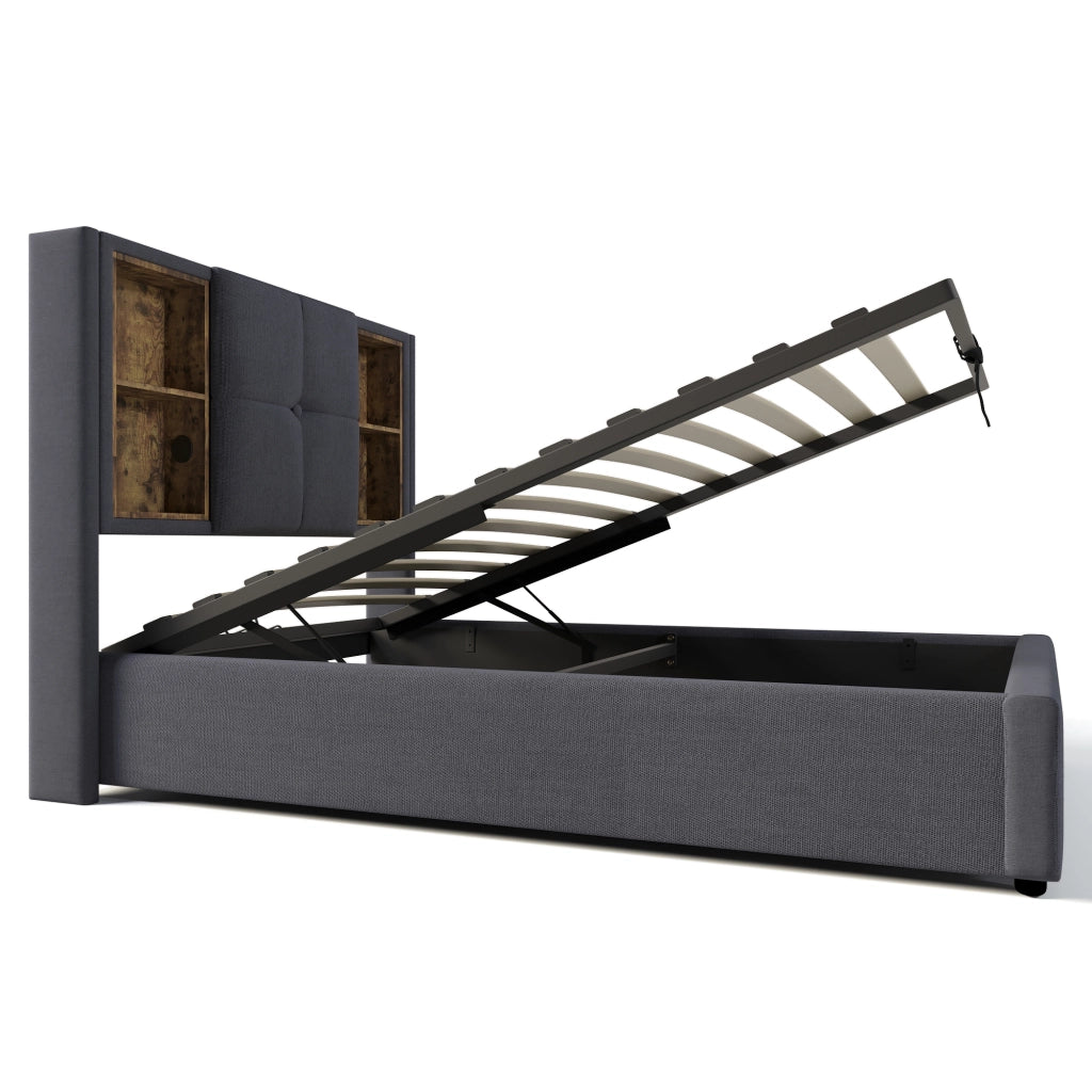 Letto singolo imbottito 90x200 cm con ricarica wireless