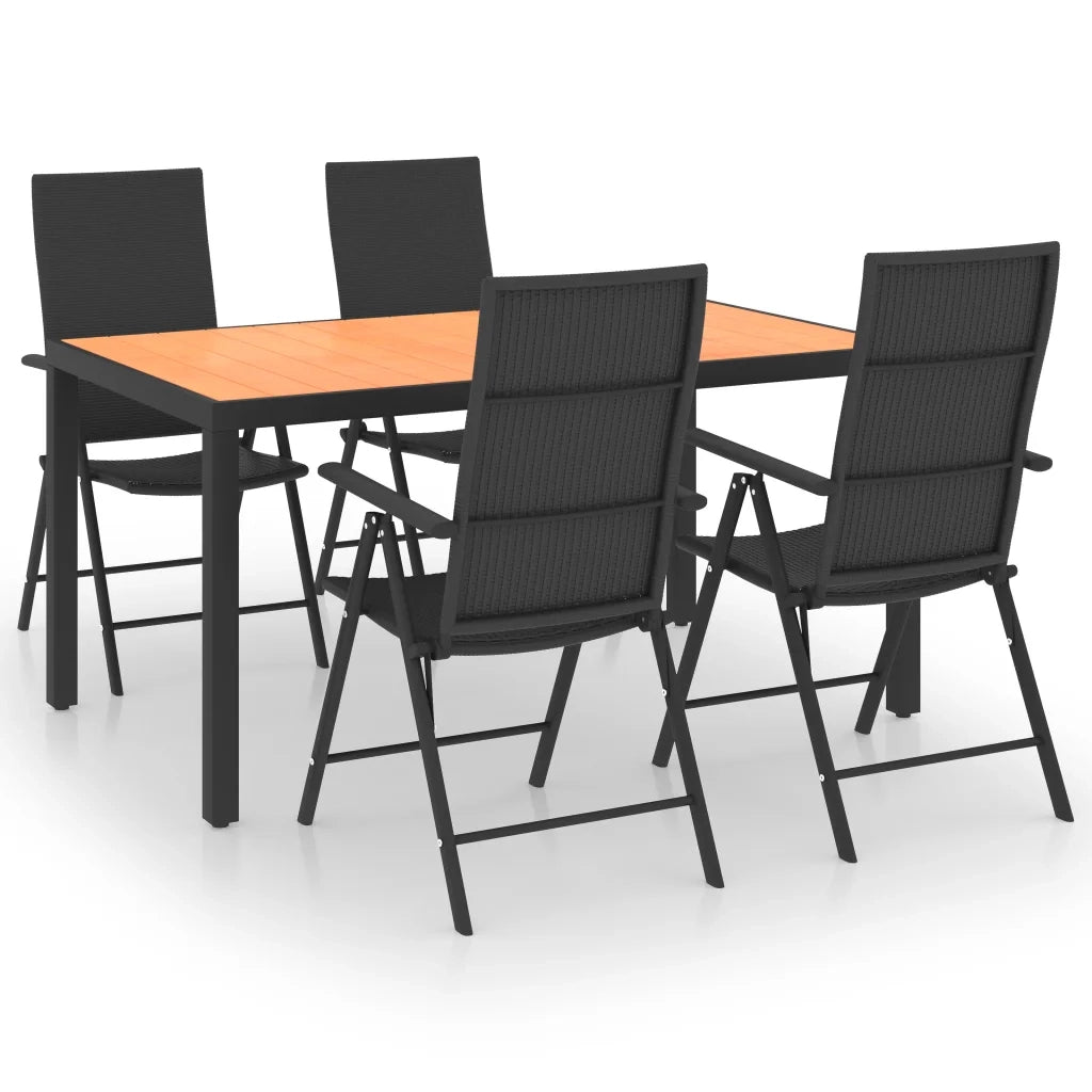 Set da Pranzo da Giardino 5 pz Nero e Marrone 3060054