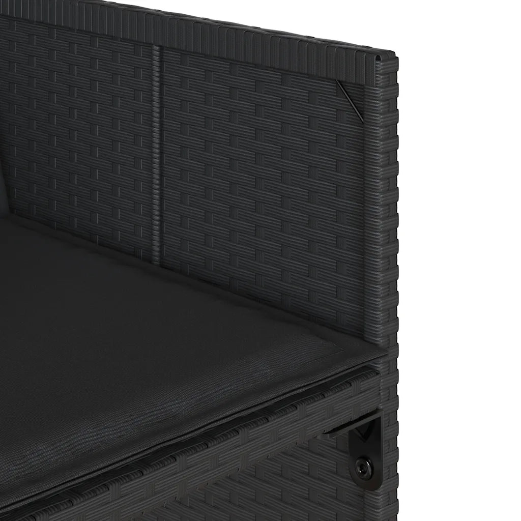 Set da Pranzo da Giardino 13pz con Cuscini Nero in Polyrattan 3277890