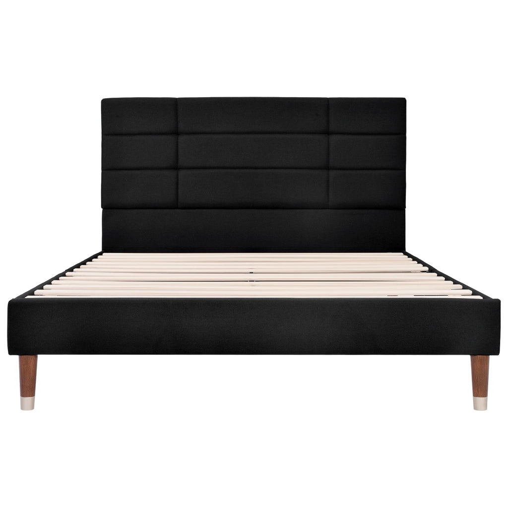Letto imbottito 140x200 cm con materasso nero