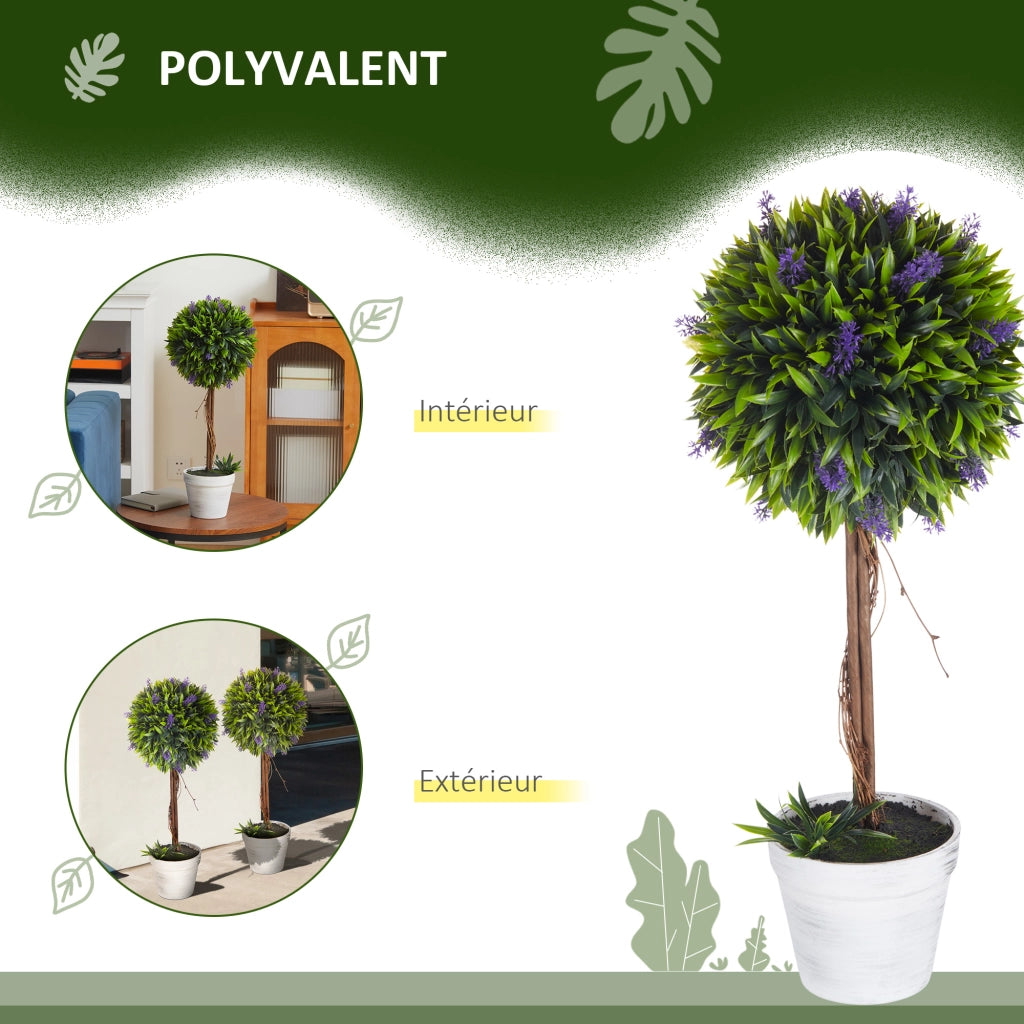 2 piante artificiali lavanda con vaso ¨C Minimal ¨C 60 cm verde