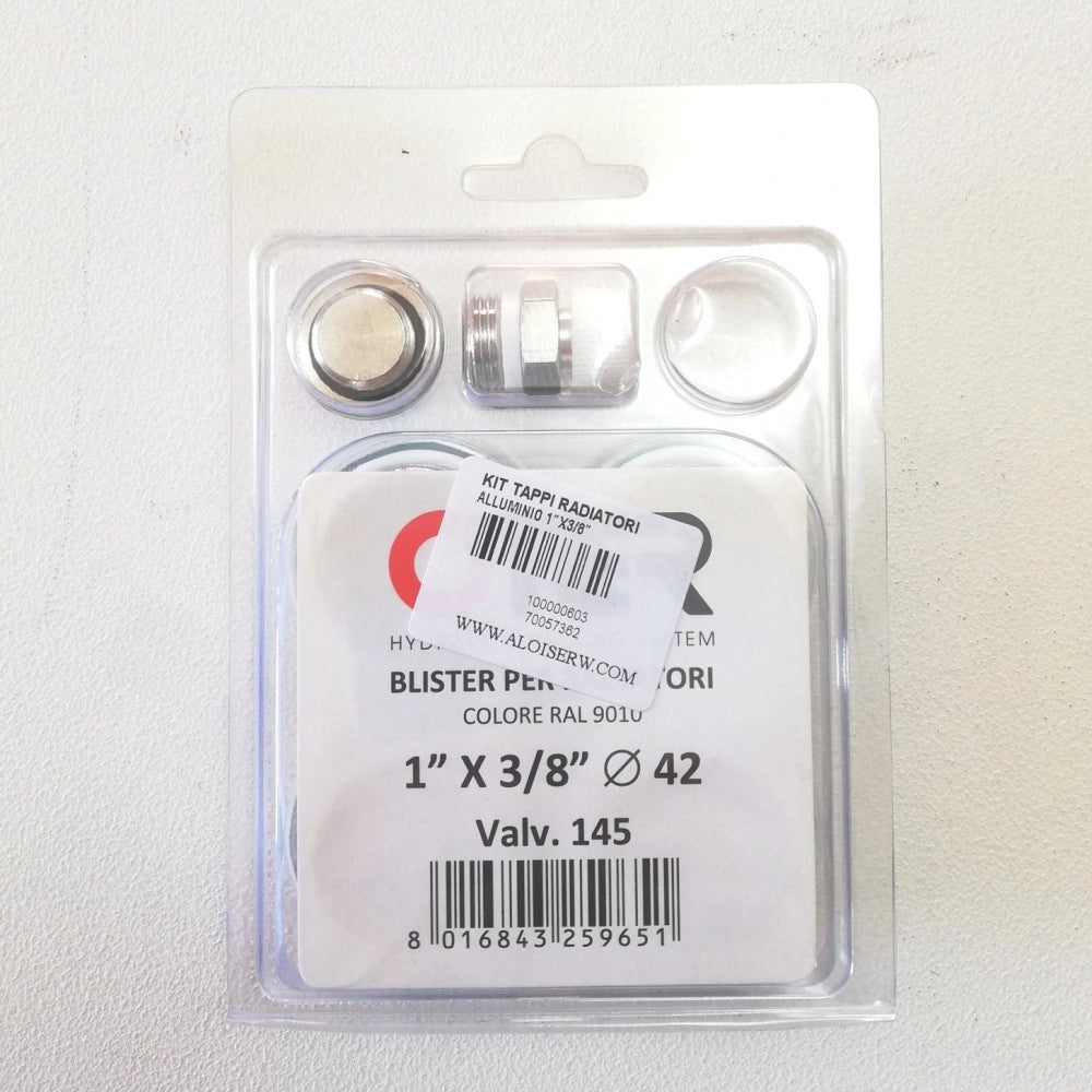 Kit riduzioni bianche da 1 x 3/8 per radiatore alluminio