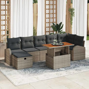 Set Divano da Giardino con cuscino 8 pcs Grigio polyrattan 3359975