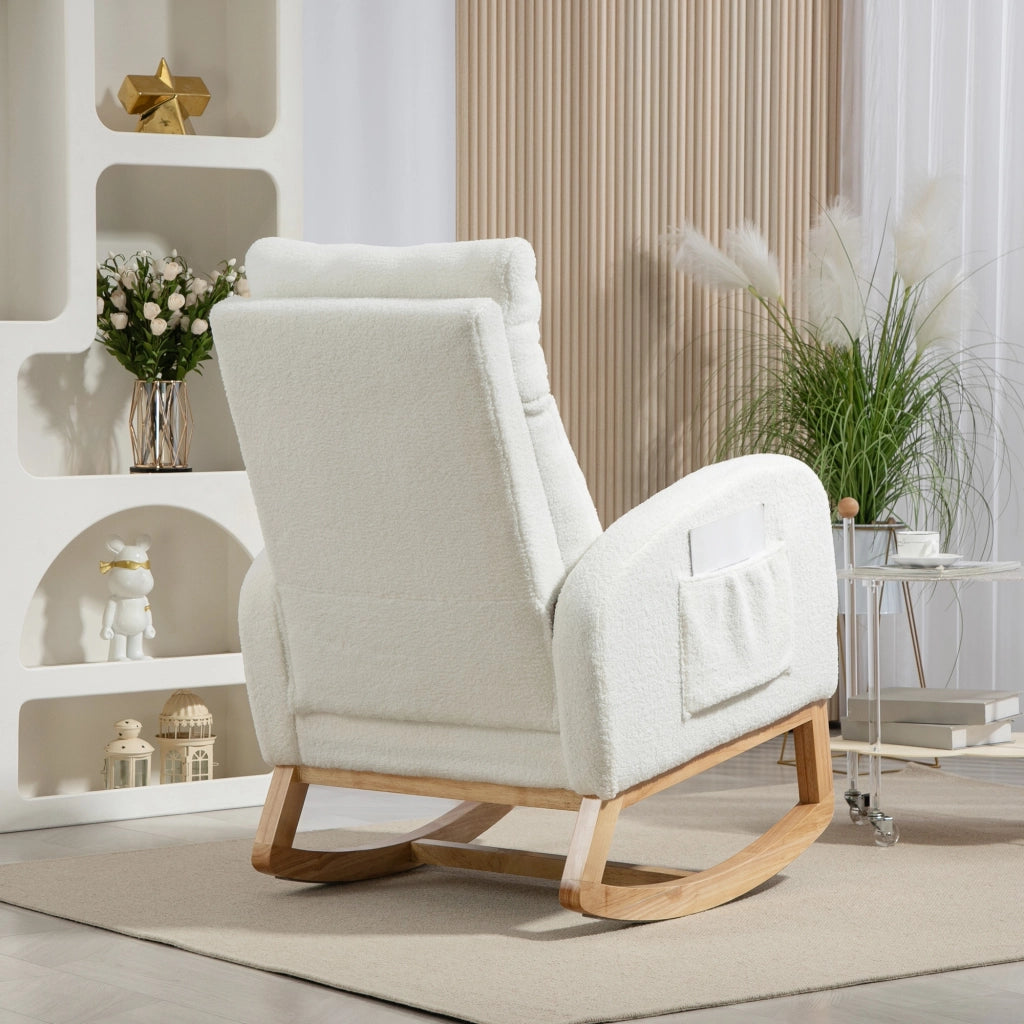Poltrona Relax Dondolo ¨C Minimal ¨C Tessuto Cremewei? 100x80x100