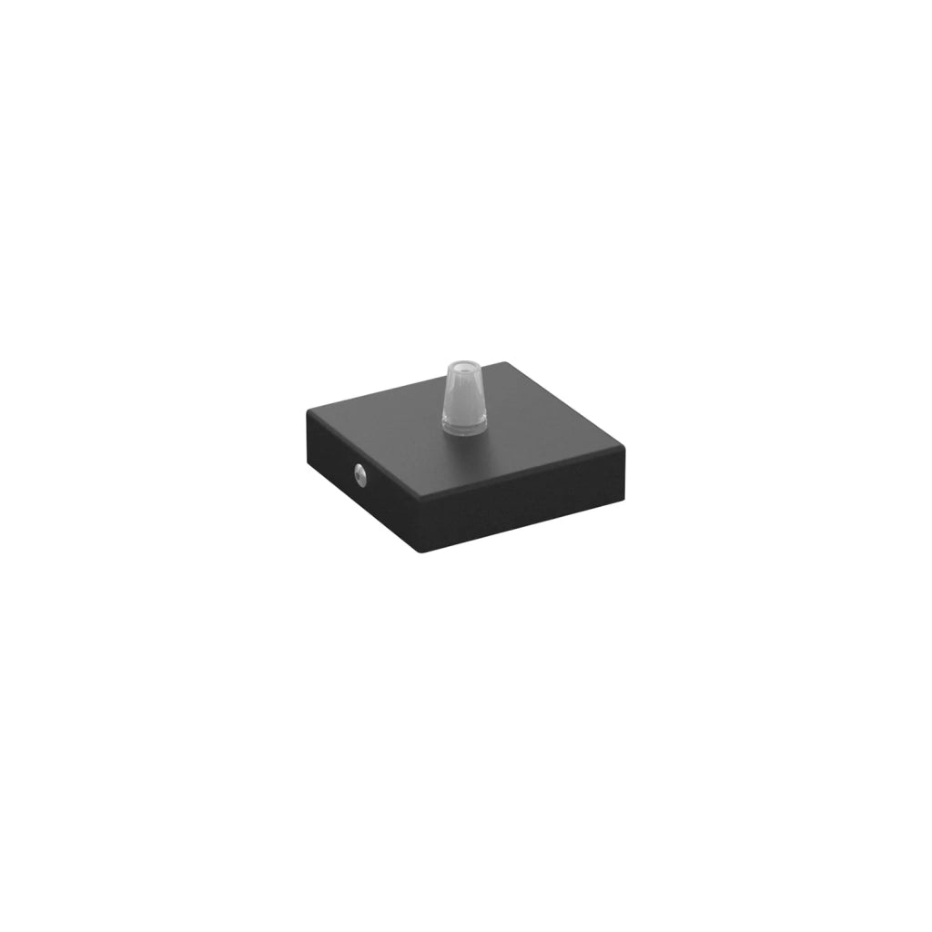 Rosone Quadrato Metallo Nero 1 Foro 8X8Cm