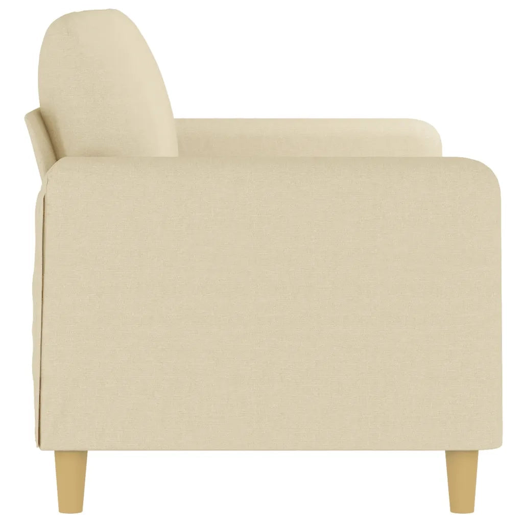 Divano a 2 Posti Crema 140 cm in Tessuto 359480