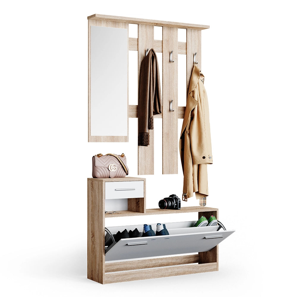 Vicco Appendiabiti Sonoma/Bianco 100 x 111.6 cm