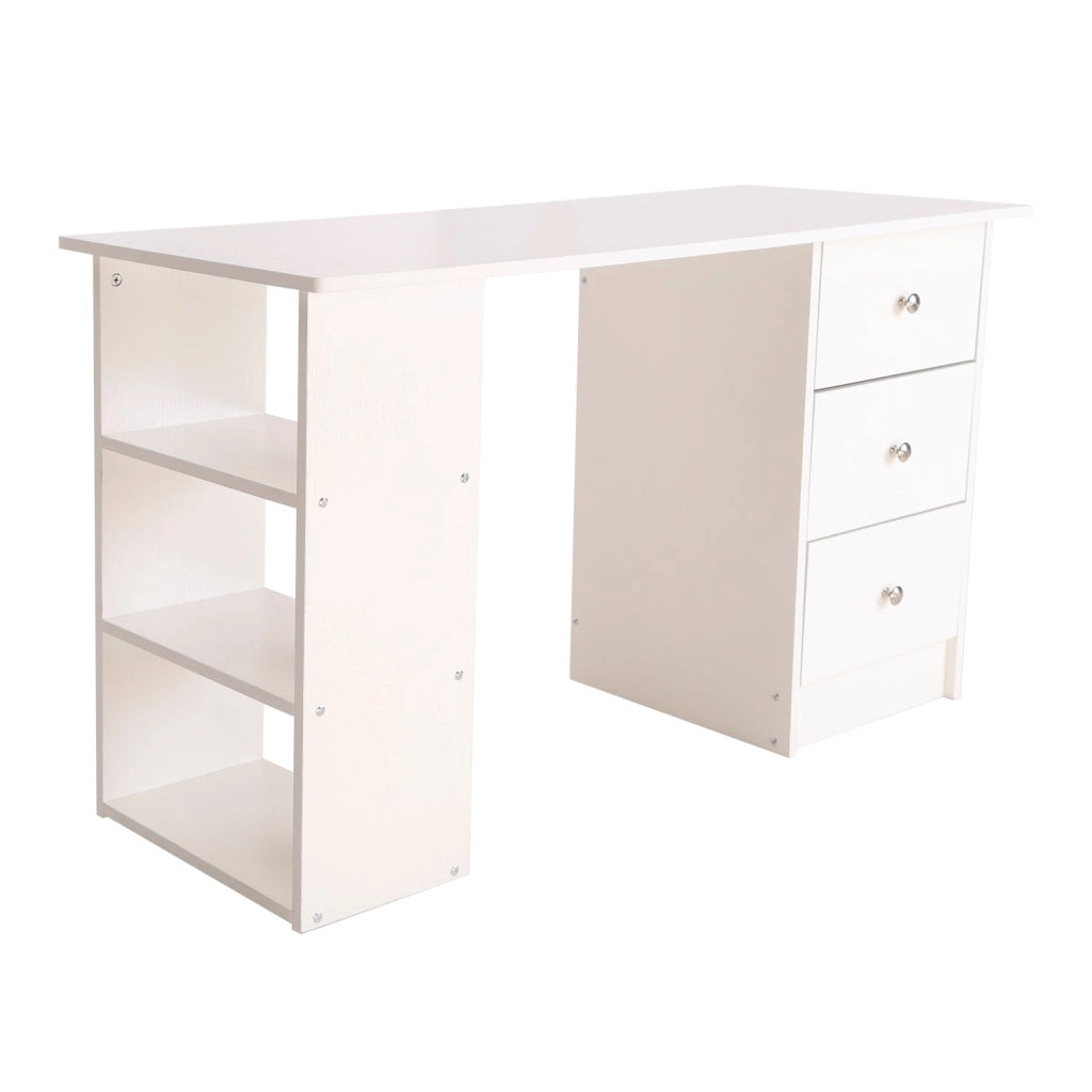 Scrivania con Cassetti e Ripiani Portaoggetti Bianco 120x49x72 cm