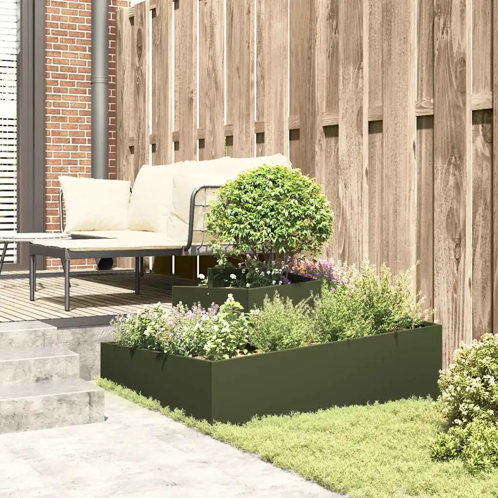 Vaso da giardino Verde oliva 100 x 100 x 50 cm